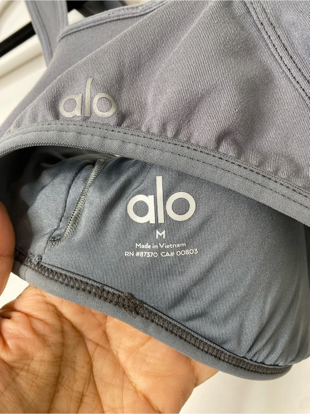 Alo Yoga Alosoft Sunray Bra Steel Grey